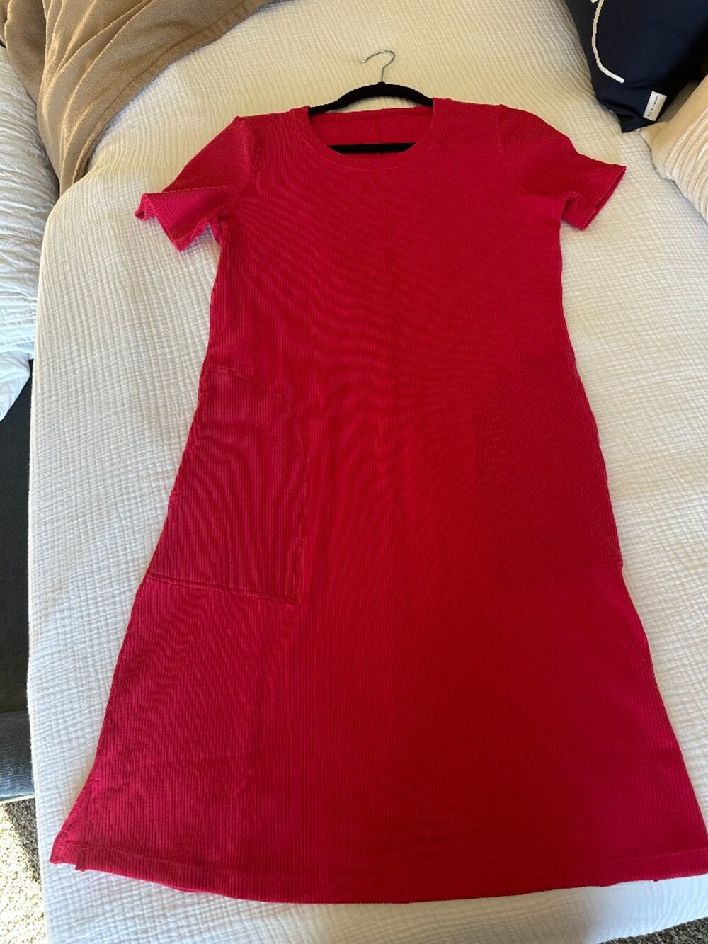 Woolx Harlowe Ribbed Dress - Small (NEW) Pink